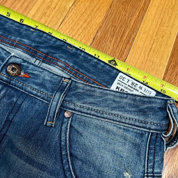 Diesel Jeans Krooley Regular Slim-Carrot Blue Fade Distress 31x30 (28 Tag) 0806P - Picture 6 of 10